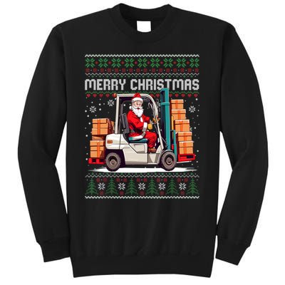 Santa Forklift Driver Christmas Ugly Funny Gift Sweatshirt