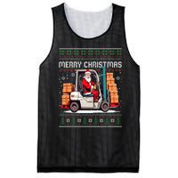 Santa Forklift Driver Christmas Ugly Funny Gift Mesh Reversible Basketball Jersey Tank