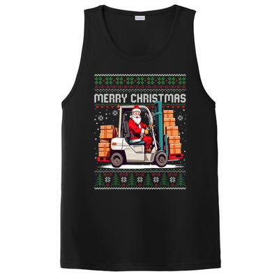 Santa Forklift Driver Christmas Ugly Funny Gift PosiCharge Competitor Tank