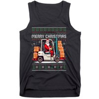 Santa Forklift Driver Christmas Ugly Funny Gift Tank Top