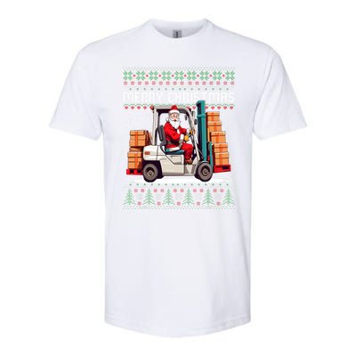 Santa Forklift Driver Christmas Ugly Funny Gift Softstyle CVC T-Shirt