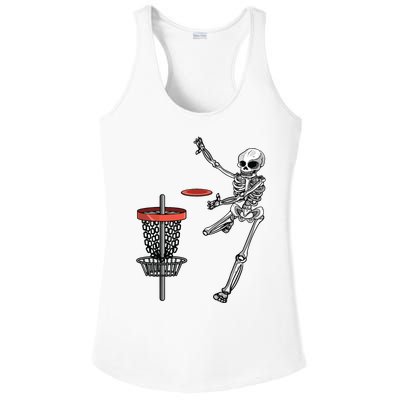 Skeleton Flying Disc Golf Halloween Frisbee Easy Diy Costume Ladies PosiCharge Competitor Racerback Tank