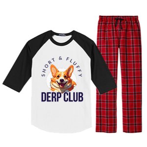 Short & Fluffy Derp Club For Corgis Raglan Sleeve Pajama Set