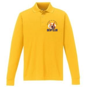 Short & Fluffy Derp Club For Corgis Performance Long Sleeve Polo