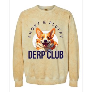 Short & Fluffy Derp Club For Corgis Colorblast Crewneck Sweatshirt