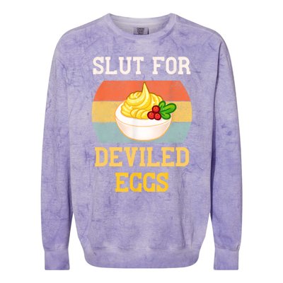 Slut For Deviled Eggs Colorblast Crewneck Sweatshirt