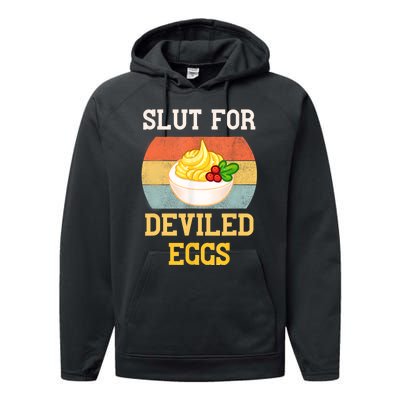 Slut For Deviled Eggs Performance Fleece Hoodie