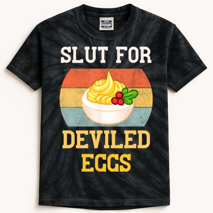 Slut For Deviled Eggs Kids Tie-Dye T-Shirt