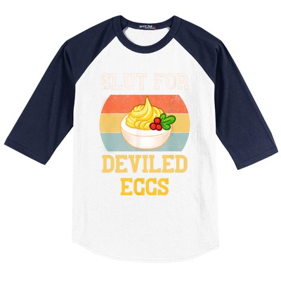 Slut For Deviled Eggs Baseball Sleeve Shirt