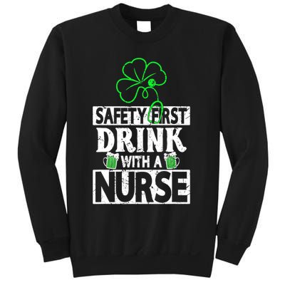 Safety First Drink With A Nurse Vintage Sweatshirt