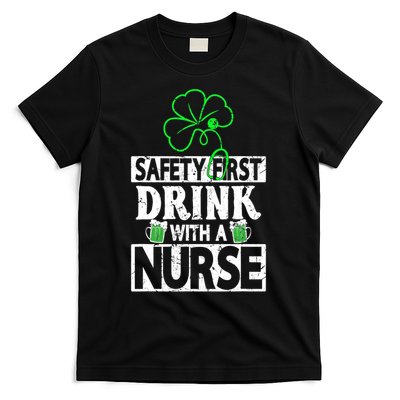 Safety First Drink With A Nurse Vintage T-Shirt