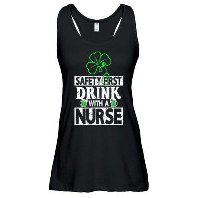 Safety First Drink With A Nurse Vintage Ladies Essential Flowy Tank