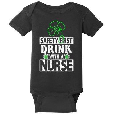 Safety First Drink With A Nurse Vintage Baby Bodysuit