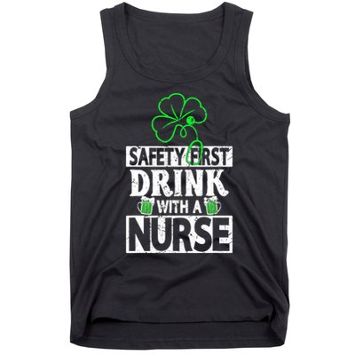 Safety First Drink With A Nurse Vintage Tank Top