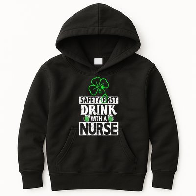 Safety First Drink With A Nurse Vintage Kids Hoodie