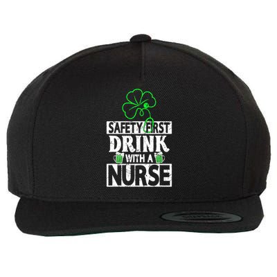 Safety First Drink With A Nurse Vintage Wool Snapback Cap