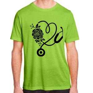 Stethoscope Flower Doctor Nurse Rn Pa Adult ChromaSoft Performance T-Shirt