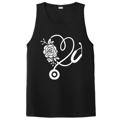 Stethoscope Flower Doctor Nurse Rn Pa PosiCharge Competitor Tank