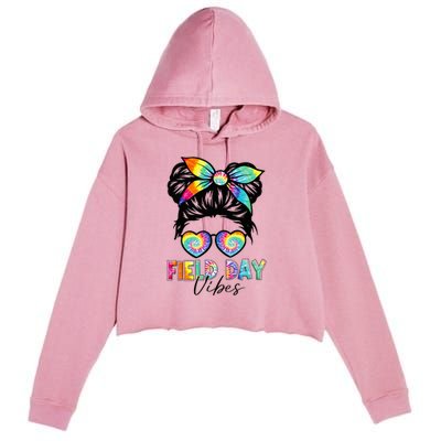 School Field Day Fun Tie Dye Field Day 2023 Crop Fleece Hoodie