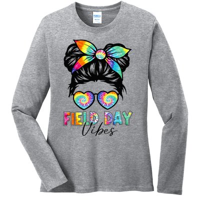 School Field Day Fun Tie Dye Field Day 2023 Ladies Long Sleeve Shirt