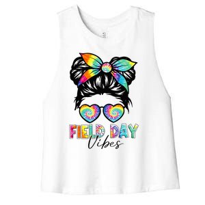 School Field Day Fun Tie Dye Field Day 2023 Women's Racerback Cropped Tank