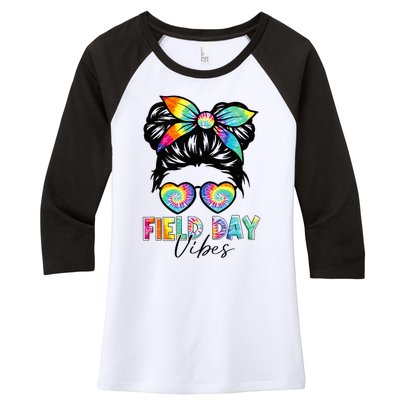 School Field Day Fun Tie Dye Field Day 2023 Women's Tri-Blend 3/4-Sleeve Raglan Shirt