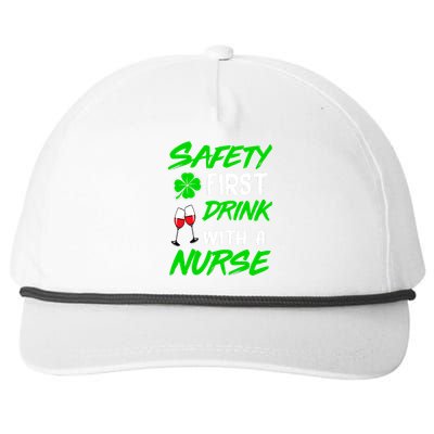 Safety First Drink With A Nurse St Patrick Day Snapback Five-Panel Rope Hat