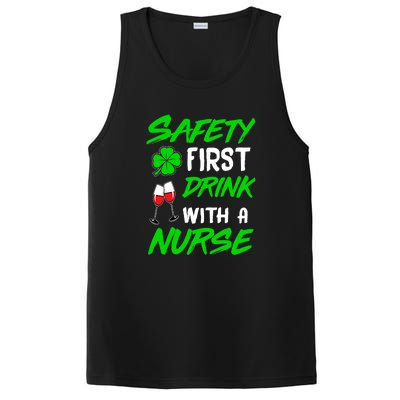 Safety First Drink With A Nurse St Patrick Day PosiCharge Competitor Tank