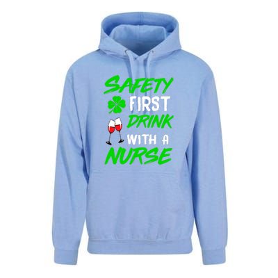 Safety First Drink With A Nurse St Patrick Day Unisex Surf Hoodie