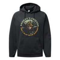 Smokeys Friends Dont Play With Matches Retro Performance Fleece Hoodie