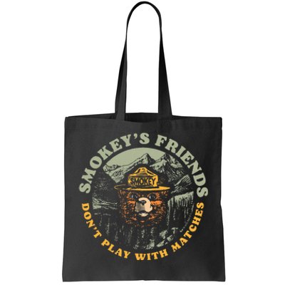 Smokeys Friends Dont Play With Matches Retro Tote Bag