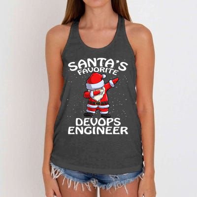 SantaS Favorite Devops Engineer Christmas Gift Women's Knotted Racerback Tank