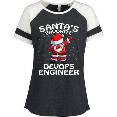 SantaS Favorite Devops Engineer Christmas Gift Enza Ladies Jersey Colorblock Tee