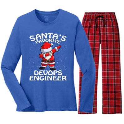 SantaS Favorite Devops Engineer Christmas Gift Women's Long Sleeve Flannel Pajama Set 