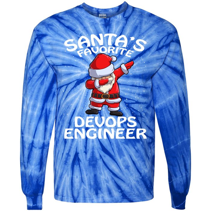 SantaS Favorite Devops Engineer Christmas Gift Tie-Dye Long Sleeve Shirt