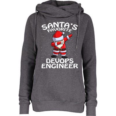 SantaS Favorite Devops Engineer Christmas Gift Womens Funnel Neck Pullover Hood