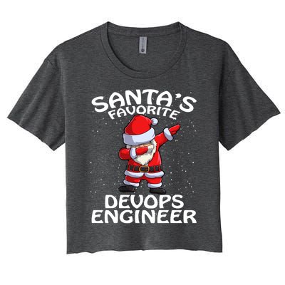 SantaS Favorite Devops Engineer Christmas Gift Women's Crop Top Tee