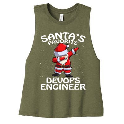 SantaS Favorite Devops Engineer Christmas Gift Women's Racerback Cropped Tank