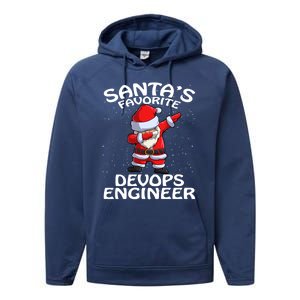 SantaS Favorite Devops Engineer Christmas Gift Performance Fleece Hoodie