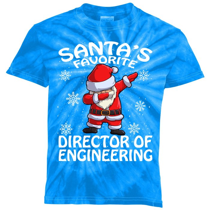 SantaS Favorite Director Of Engineering Christmas Gift Kids Tie-Dye T-Shirt