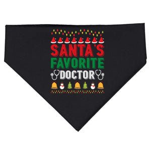 SantaS Favorite Doctor Christmas Ornat Xmas Holiday Gift USA-Made Doggie Bandana