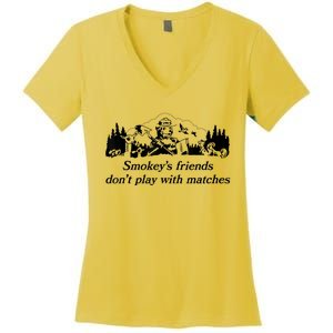 Smokey's Friends Don't Play With Matches Tee Women's V-Neck T-Shirt