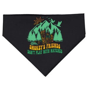 Smokey's friends don't play with matches funny saying USA-Made Doggie Bandana