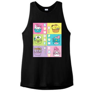 Sundae Fun Day Ft. Sanrio Characters Ice Cream Dessert Ladies PosiCharge Tri-Blend Wicking Tank