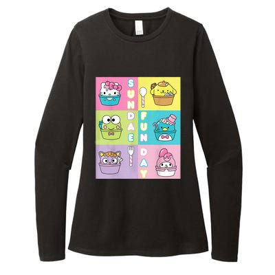 Sundae Fun Day Ft. Sanrio Characters Ice Cream Dessert Womens CVC Long Sleeve Shirt