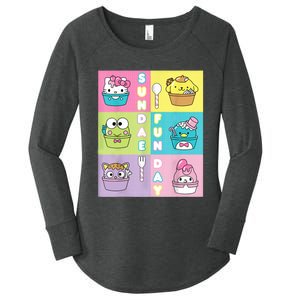 Sundae Fun Day Ft. Sanrio Characters Ice Cream Dessert Women's Perfect Tri Tunic Long Sleeve Shirt