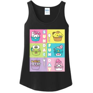 Sundae Fun Day Ft. Sanrio Characters Ice Cream Dessert Ladies Essential Tank