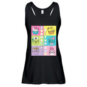 Sundae Fun Day Ft. Sanrio Characters Ice Cream Dessert Ladies Essential Flowy Tank