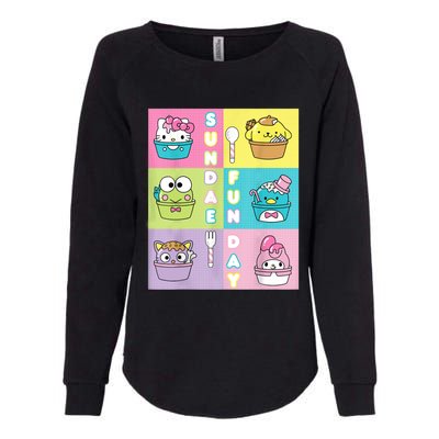 Sundae Fun Day Ft. Sanrio Characters Ice Cream Dessert Womens California Wash Sweatshirt