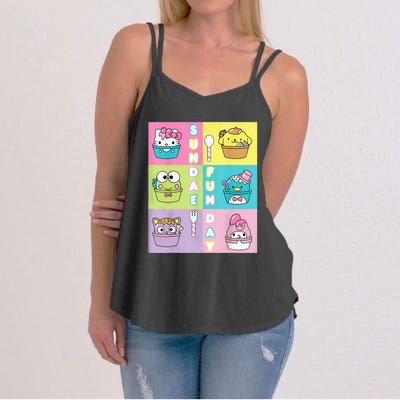 Sundae Fun Day Ft. Sanrio Characters Ice Cream Dessert Women's Strappy Tank